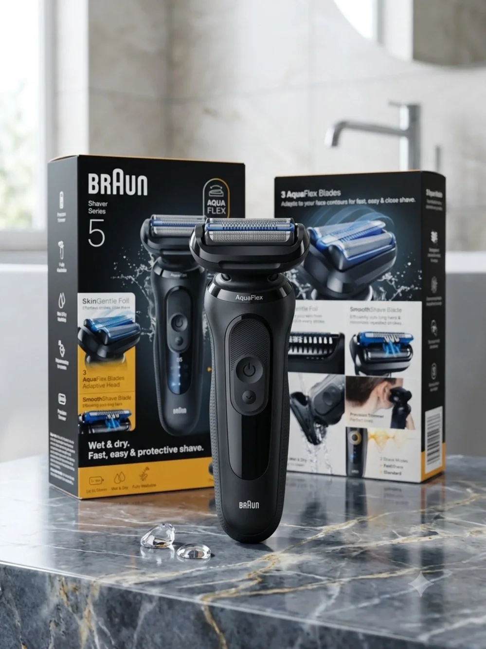 Braun Series 5 AquaFlex Wet & Dry Electric Shaver - Black